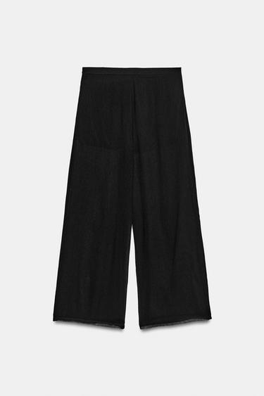 PANTALON DROIT FLUIDE - Noir de Zara - Image 8