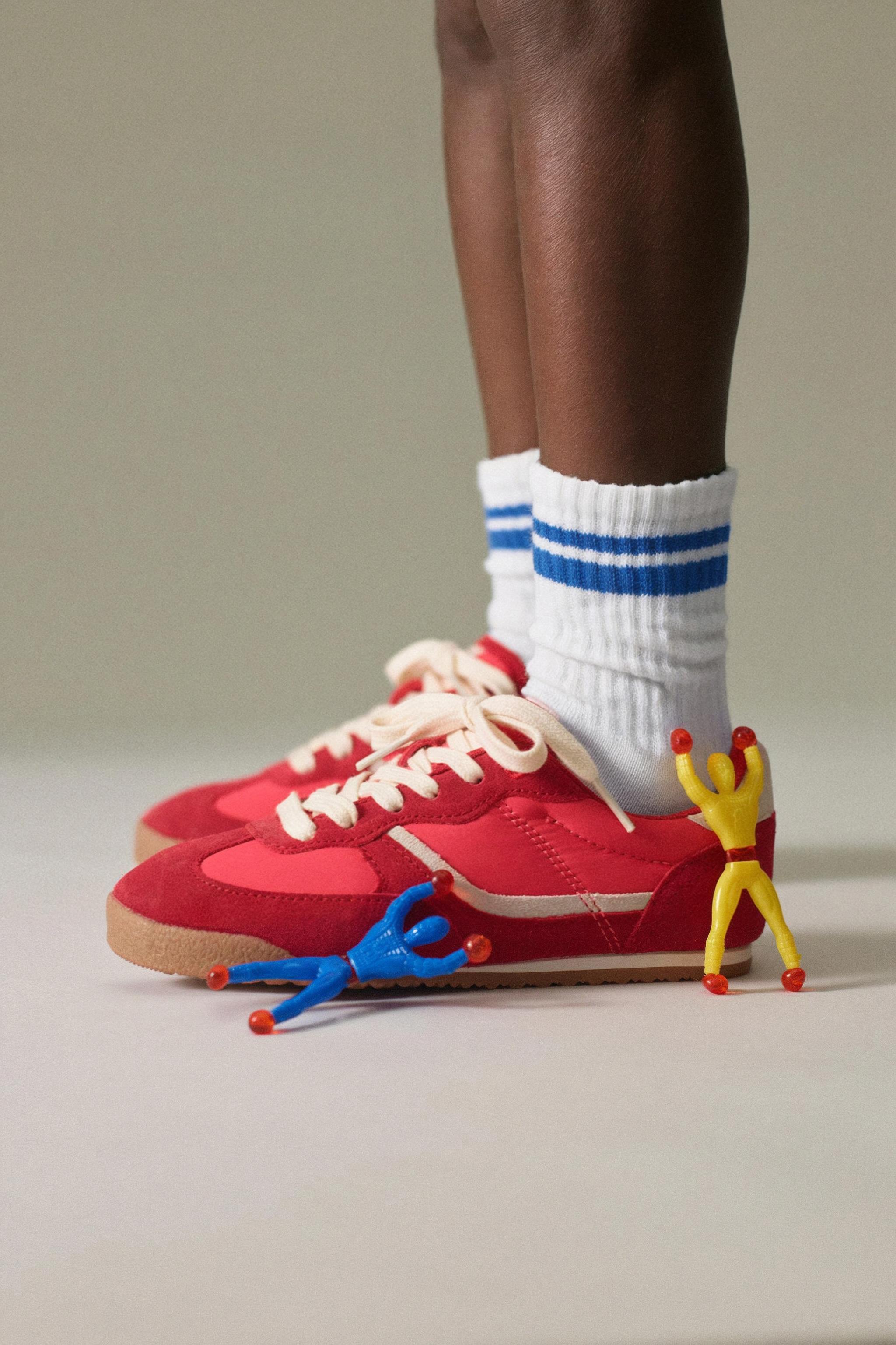 LOT DE TROIS PAIRES CHAUSSETTES LONGUES À RAYURES