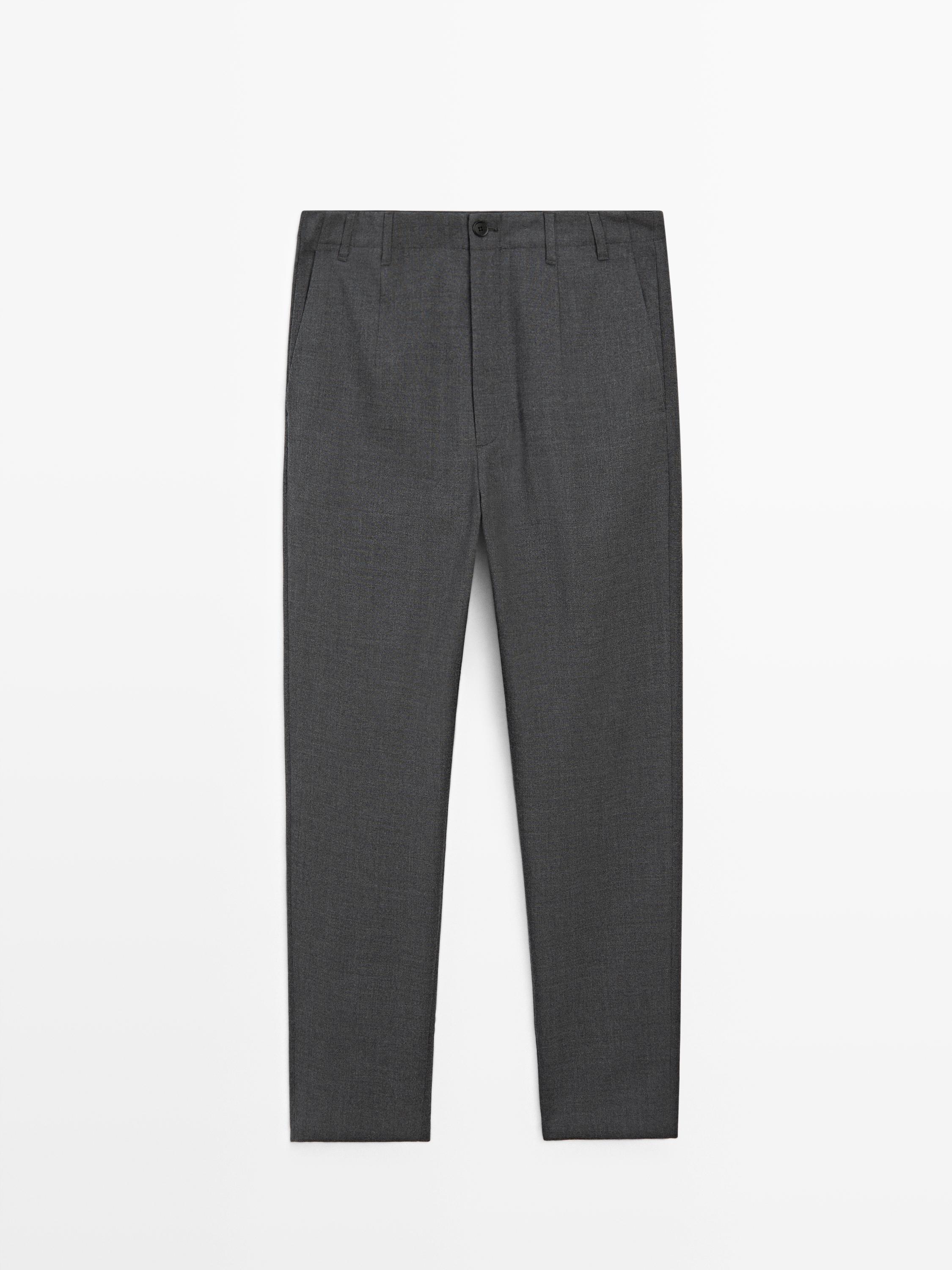 Pantalon texturé laine froide
