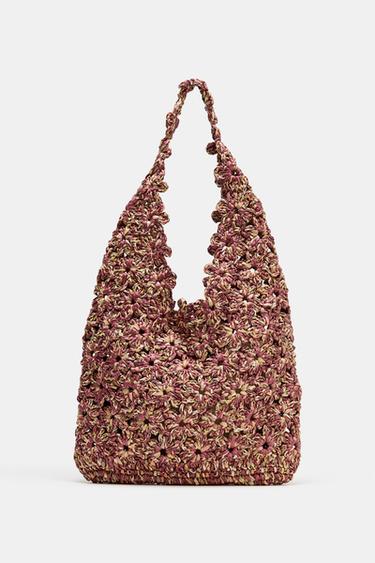 RAFFIA BUCKET BAG - Pink by Zara