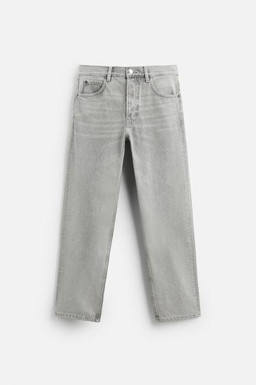 REGULAR STRAIGHT-LEG JEANS - Grey by Zara