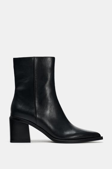 BLOCK HEEL ANKLE BOOTS - Black by Zara