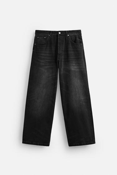 BAGGY WIDE-LEG JEANS - Black by Zara