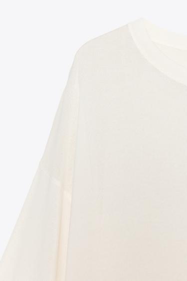 OVERSIZED KNIT TOP - Ecru by Zara - Image 8