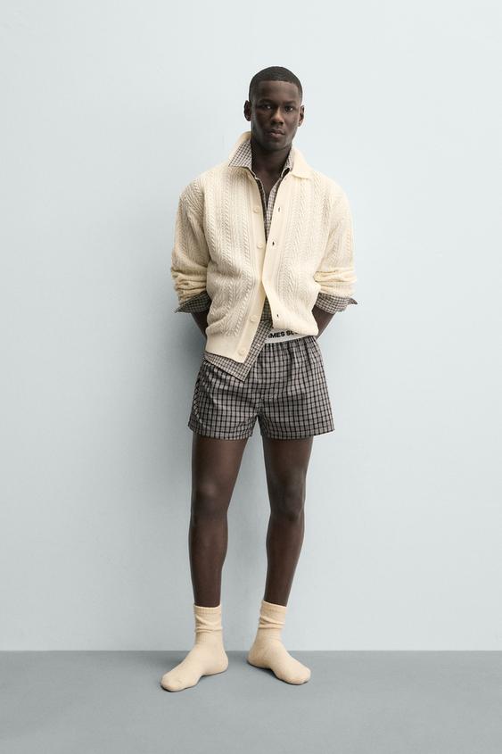 CABLE KNIT TEXTURED CARDIGAN