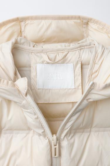 LIGHTWEIGHT HOODED PADDED JACKET - Ecru by Zara - Image 5