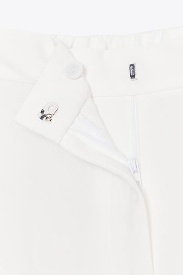 PANTALON LARGE TAILLE ÉLASTIQUE - Blanc cassé de Zara - Image 7