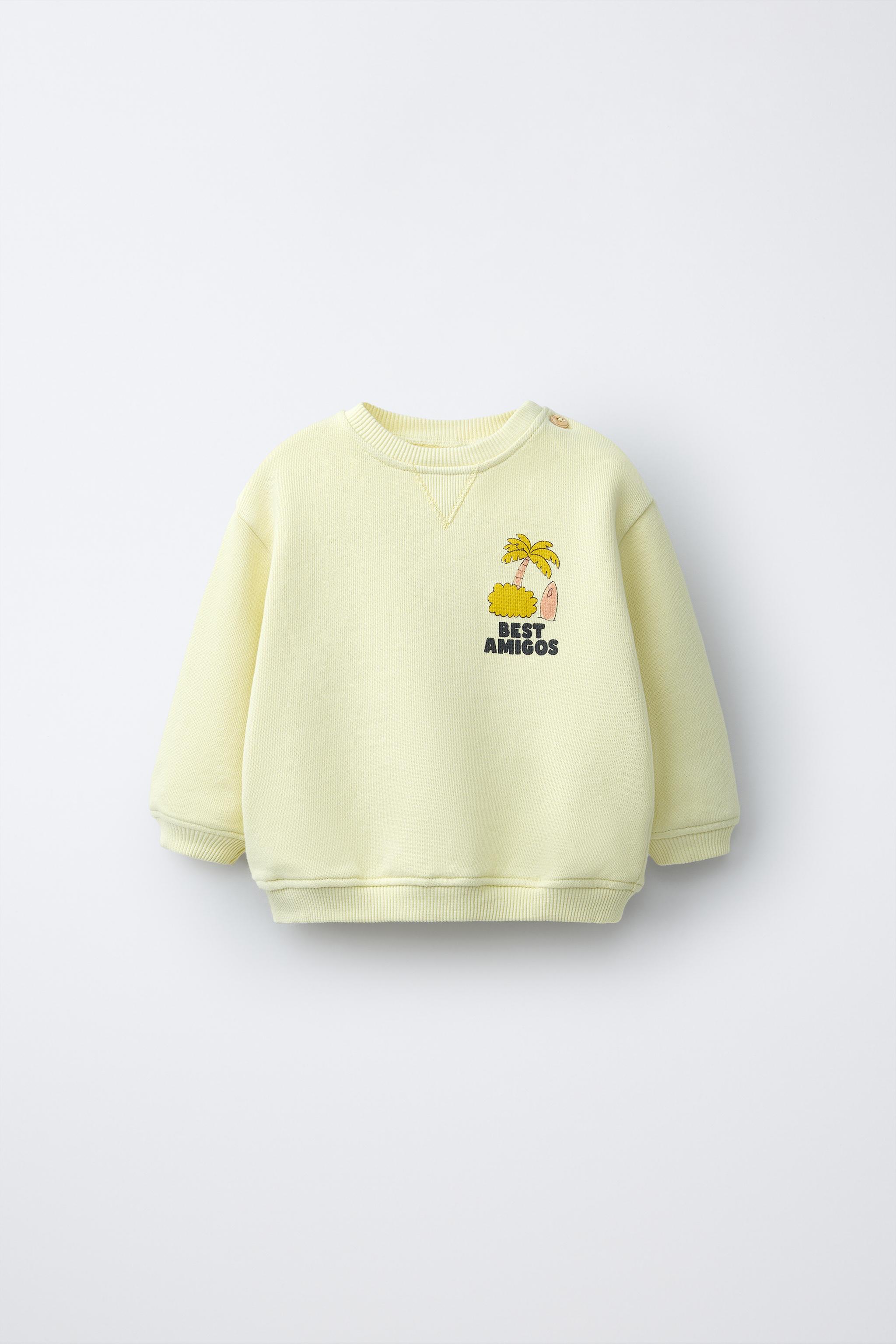パームツリー柄スウェットシャツ - イエロー | ZARA Japan / 日本