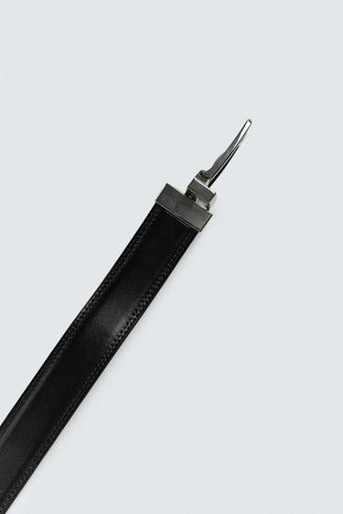 CEINTURE RÉVERSIBLE EN CUIR - Noir de Zara - Image 3