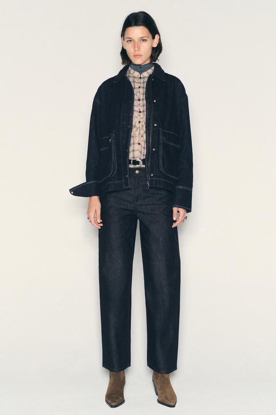 Z1975 CORDUROY COLLAR DENIM JACKET - Blue by Zara - Image 0