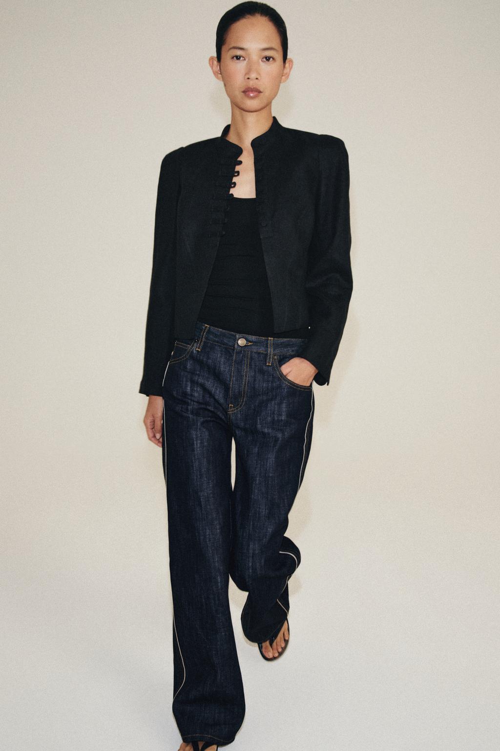 Zara 100% kətan ZW Collection gödəkçə