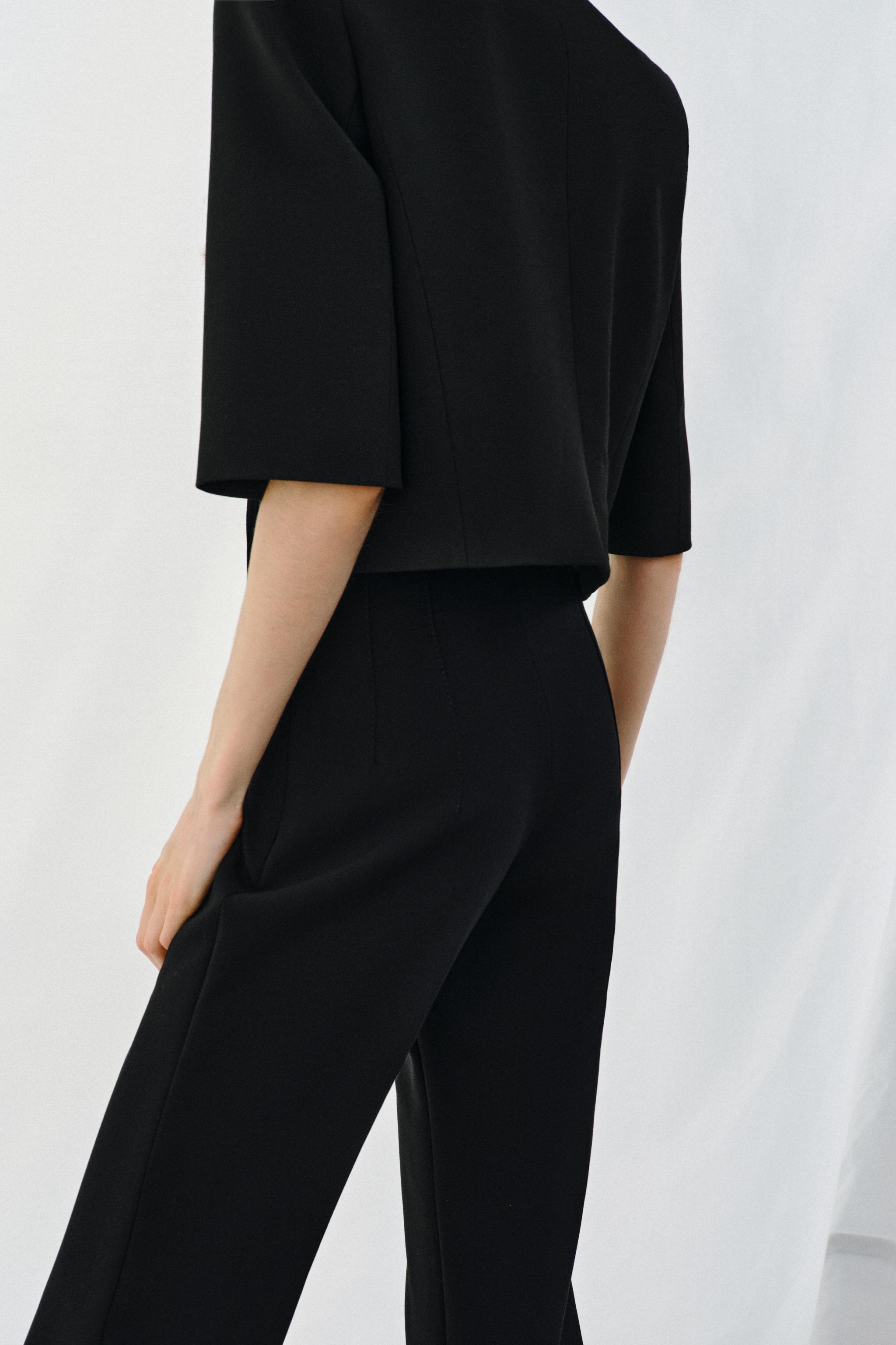 ZW COLLECTION KISA KOLLU CROP BLAZER - Görsel 3