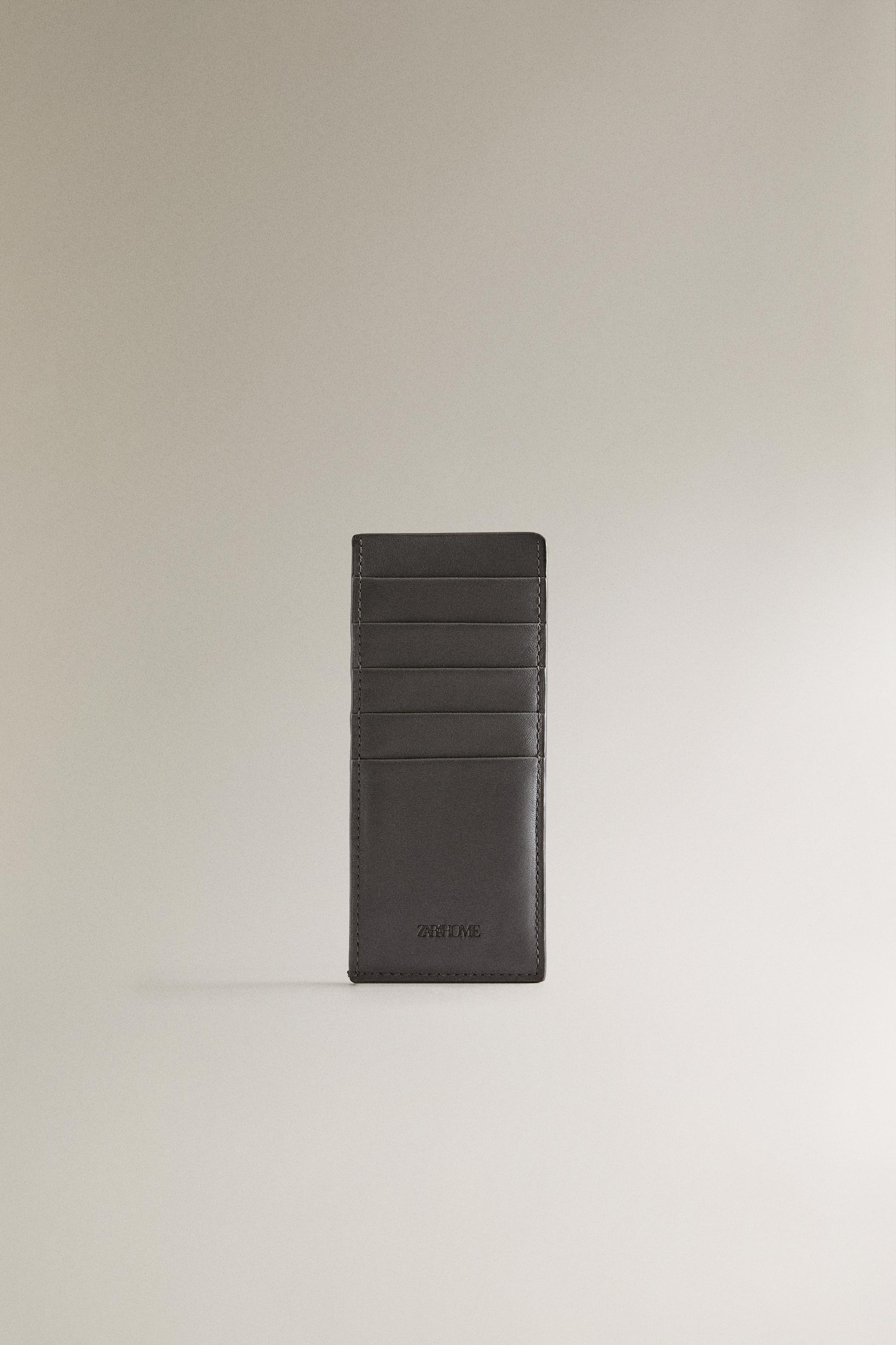 LEATHER CARD HOLDER - Chocolate Brown | ZARA United States