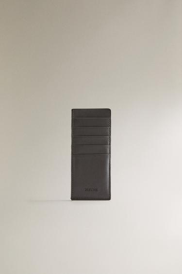 LEATHER CARD HOLDER - Chocolate Brown by Zara - Image 0