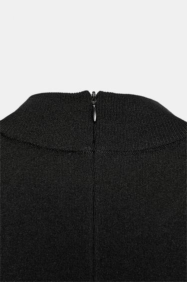 PLAIN KNIT MINI DRESS - Black by Zara - Image 6