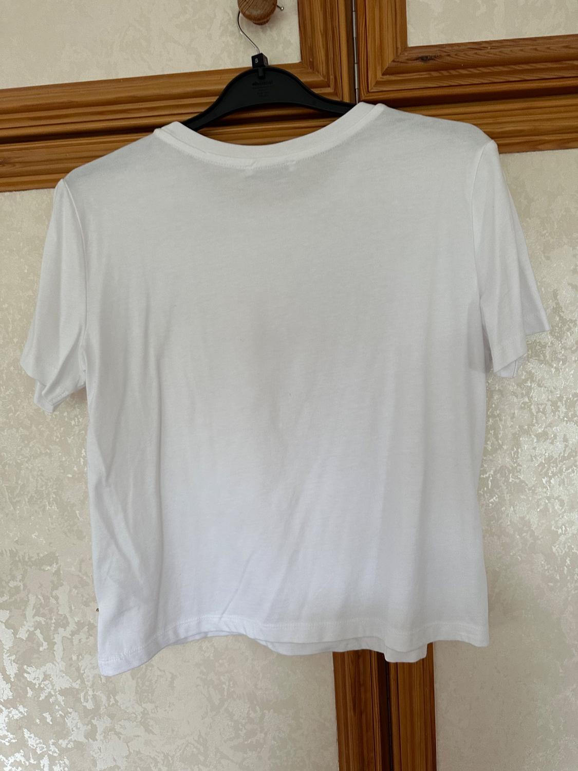 100% COTTON WHITE T-SHIRT WITH RHINESTONES - Image 3