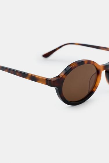 LUNETTES DE SOLEIL OVALES EN PÂTE - Marron de Zara - Image 4