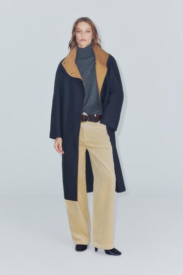 ZW COLLECTION LONG TRENCH COAT - Dark navy by Zara