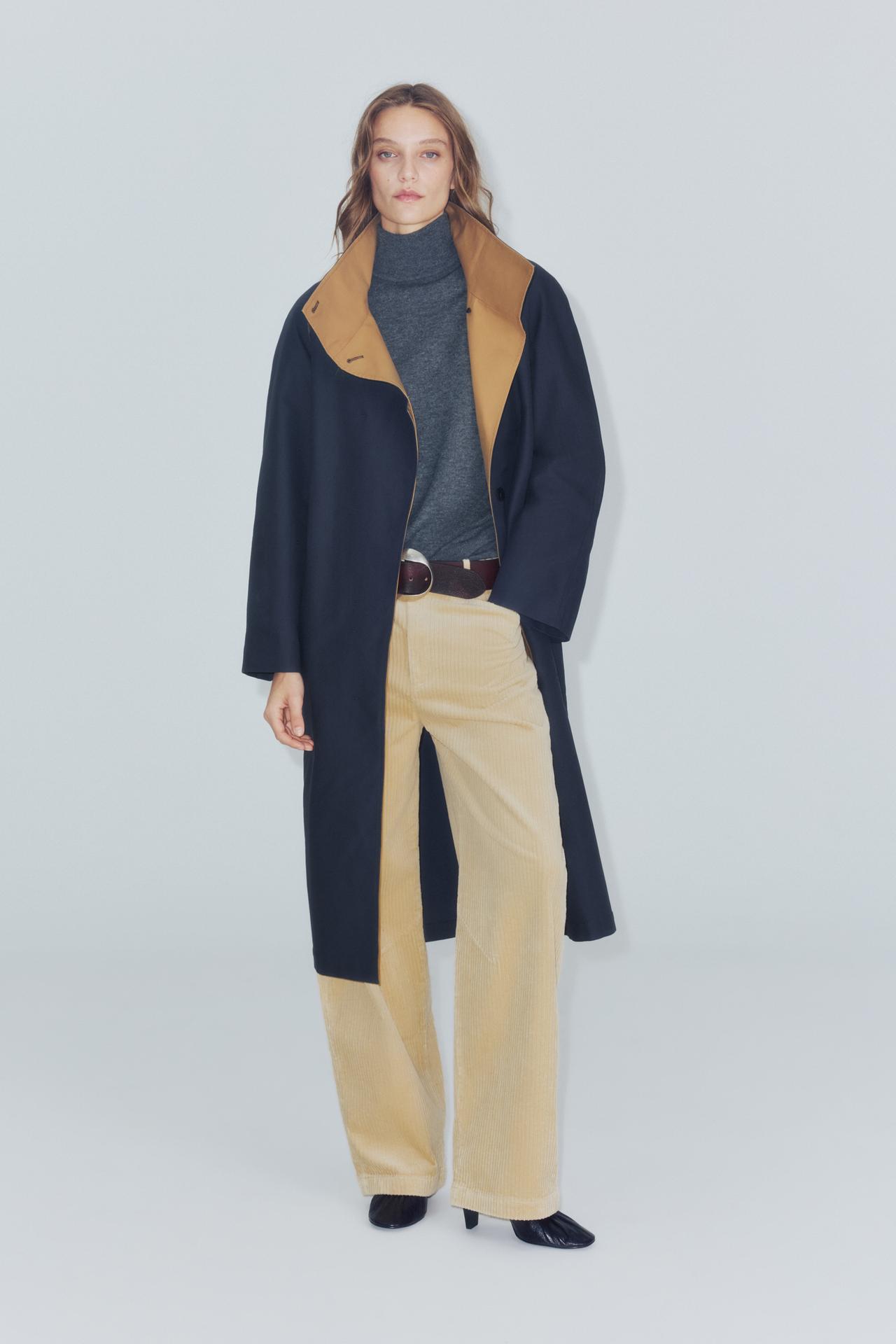 ZW COLLECTION LONG TRENCH COAT — Dark navy