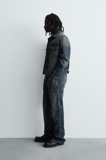 CROPPED FIT DENIM JACKET - Blue / Green by Zara - Image 3