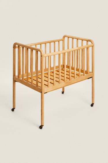 KIDS' ASH WOOD MINI COT - Light beige by Zara