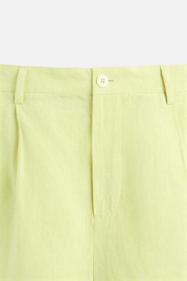 100% LINEN BERMUDA SHORTS - Lime by Zara - Image 7