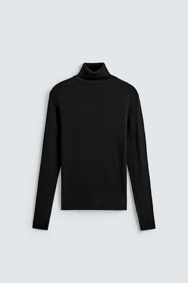 LIGHTWEIGHT RIBBED JUMPER - Black by Zara