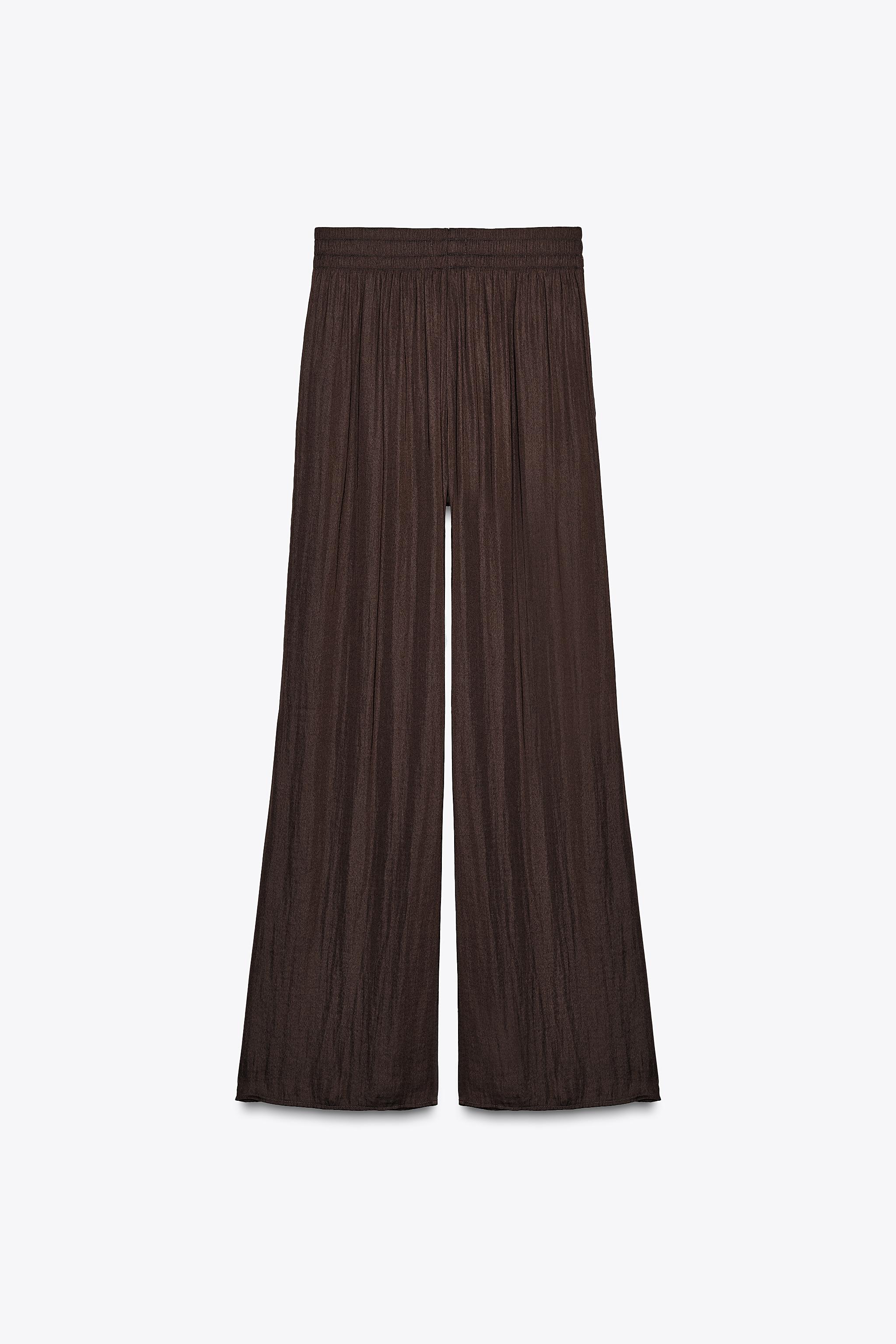 ★フェード感抜群★ZARA ダークグレー ワイドレッグデニム TRF HIGH-RISE WIDE-LEG デニムパンツ - ブラック | ZARA Japan