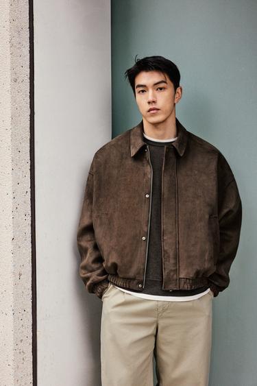 Zara 人造麂皮寬鬆版型外套 - 棕色