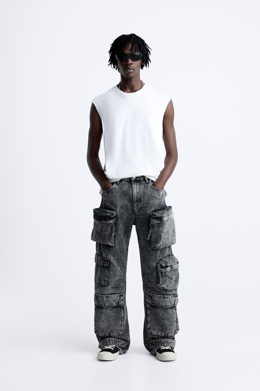 Zara, Pants, Zara Utility Cargo Jeans