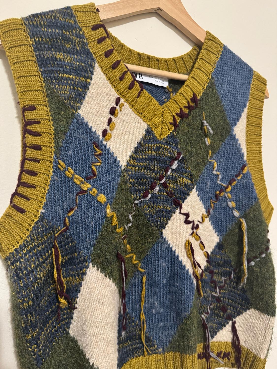 ARGYLE KNIT SWEATER VEST - Image 3