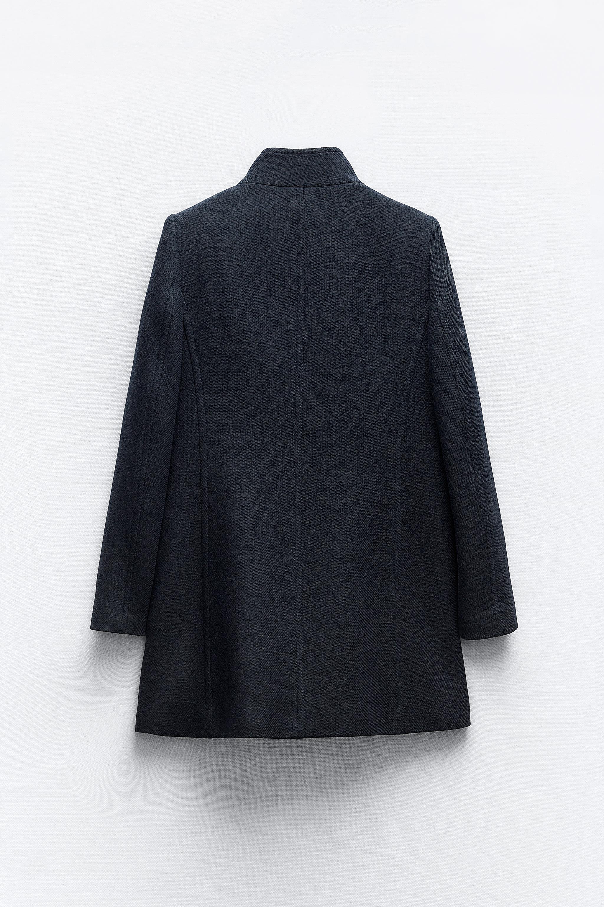 Zara double breasted outlet coat black