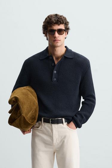 POLO PUNTO PERLADO - Marino oscuro de Zara