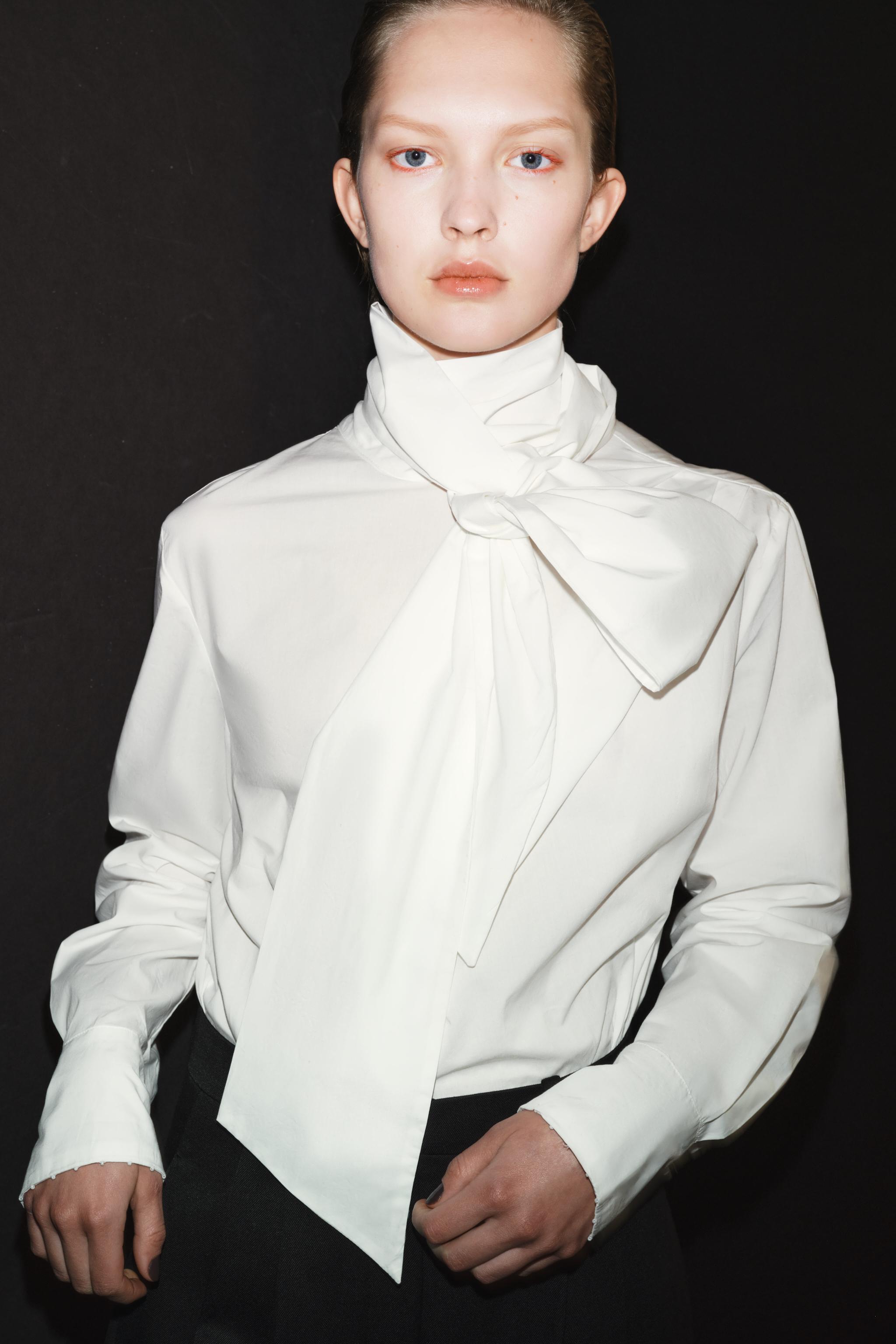 ZW COLLECTION POPLIN TIE SHIRT