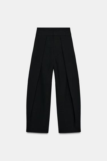 PANTALON BALLOON À PLIS - Noir de Zara - Image 4