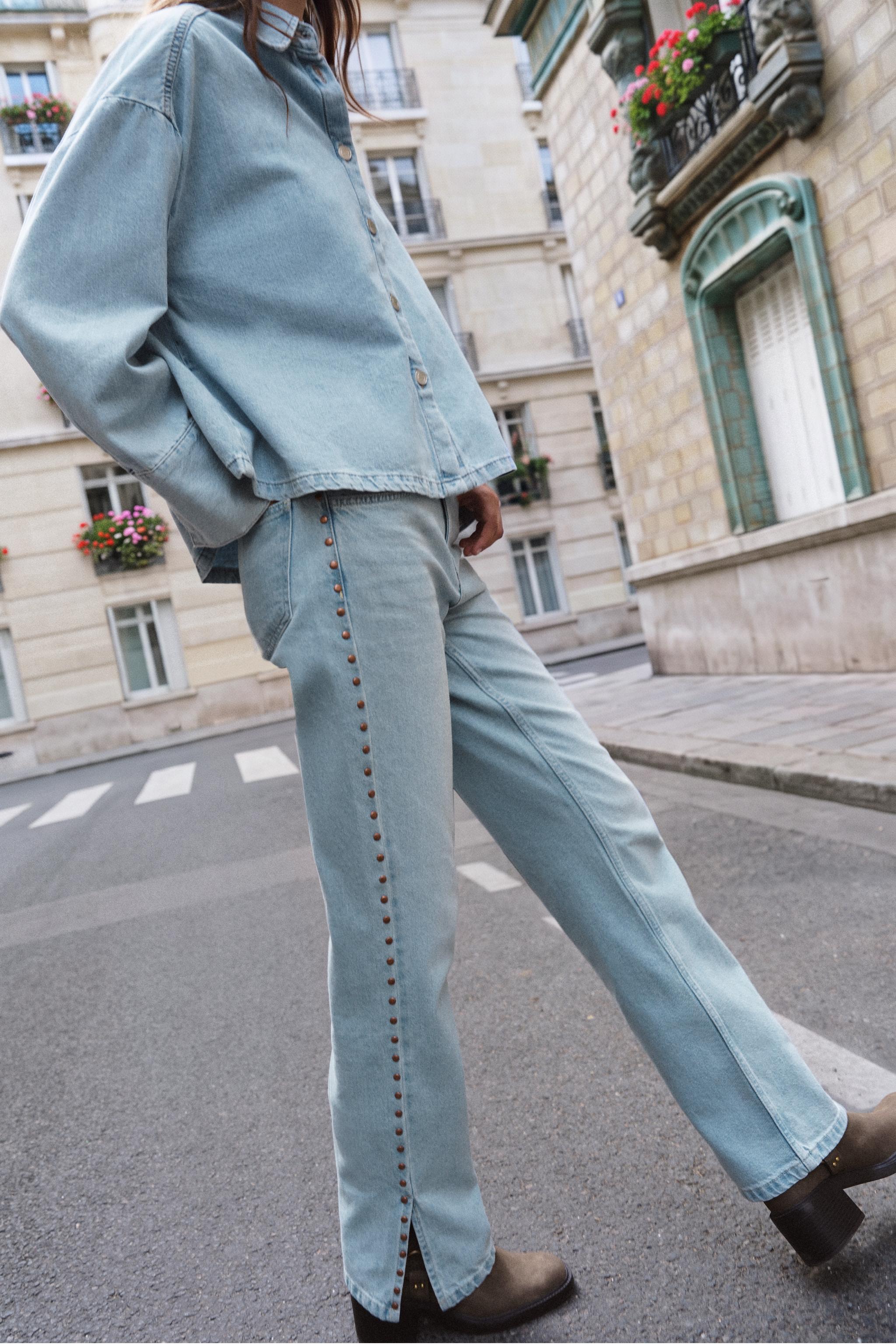 JEAN Z1975 DROIT TAILLE MI-HAUTE À CLOUS