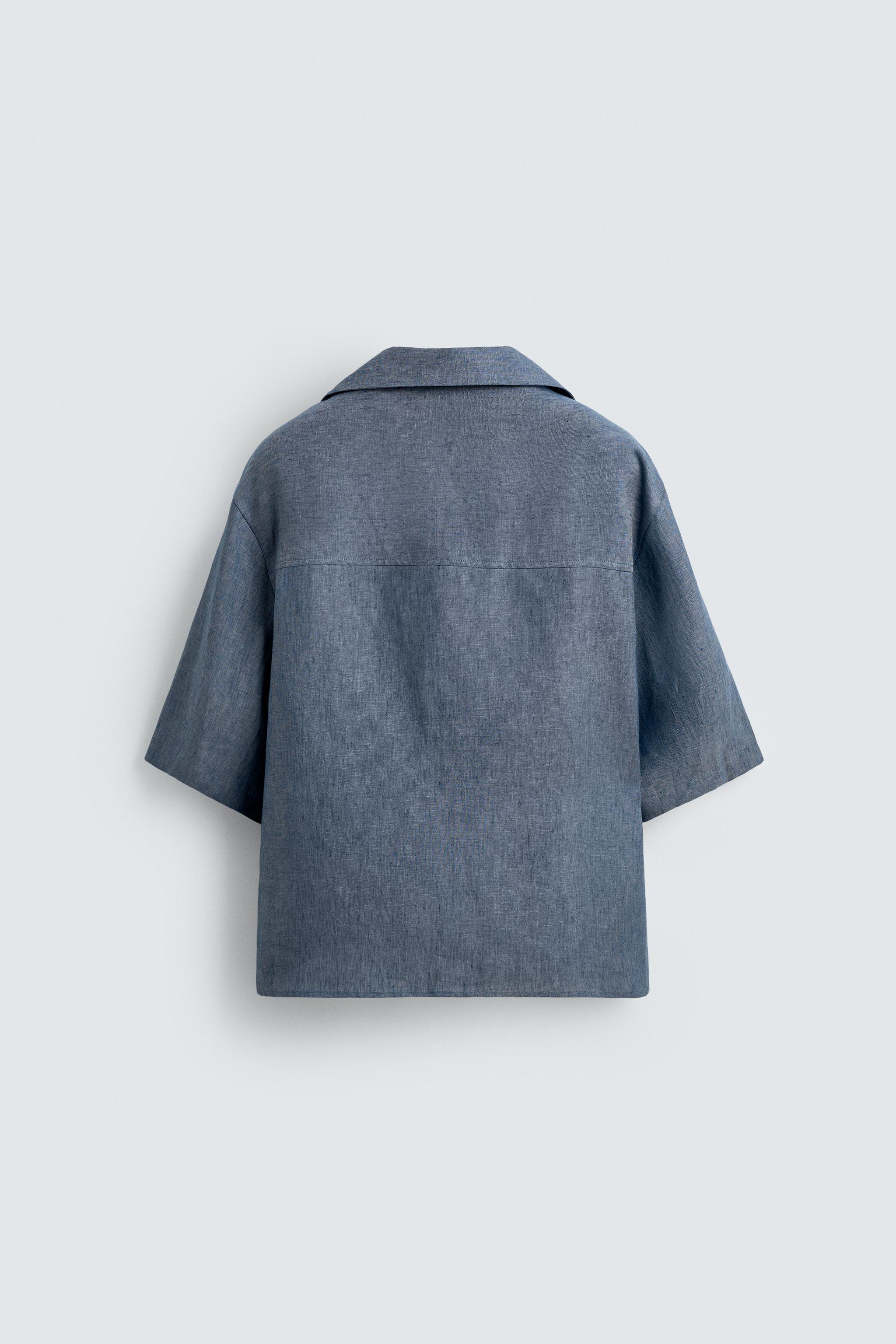 ★ZARA★ 100% WOOL KNIT POLO SHIRT COTTON BLEND KNIT POLO SHIRT - Light blue | ZARA United States