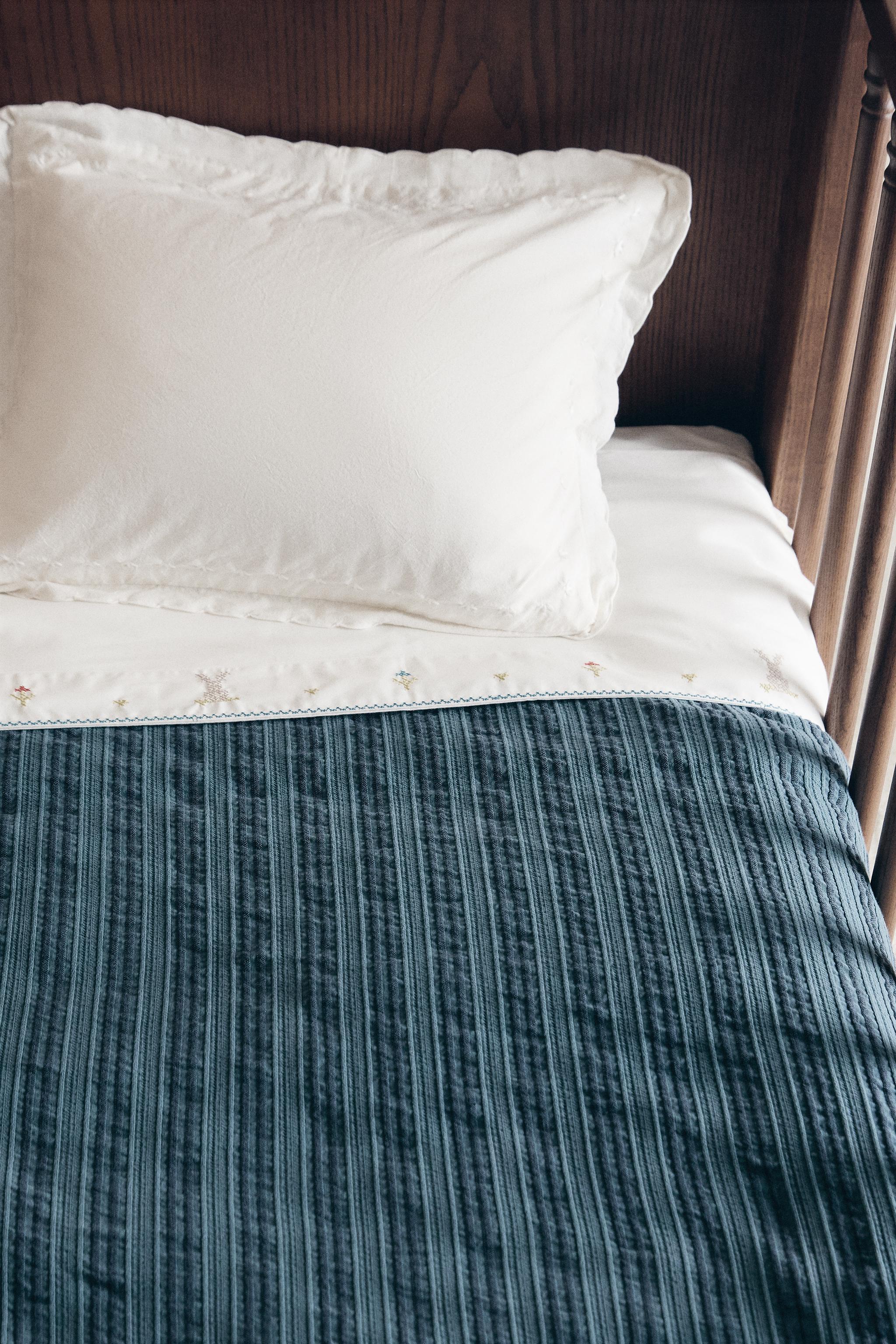 Zara KIDS' TEXTURED STRIPED BEDSPREAD — фото 6