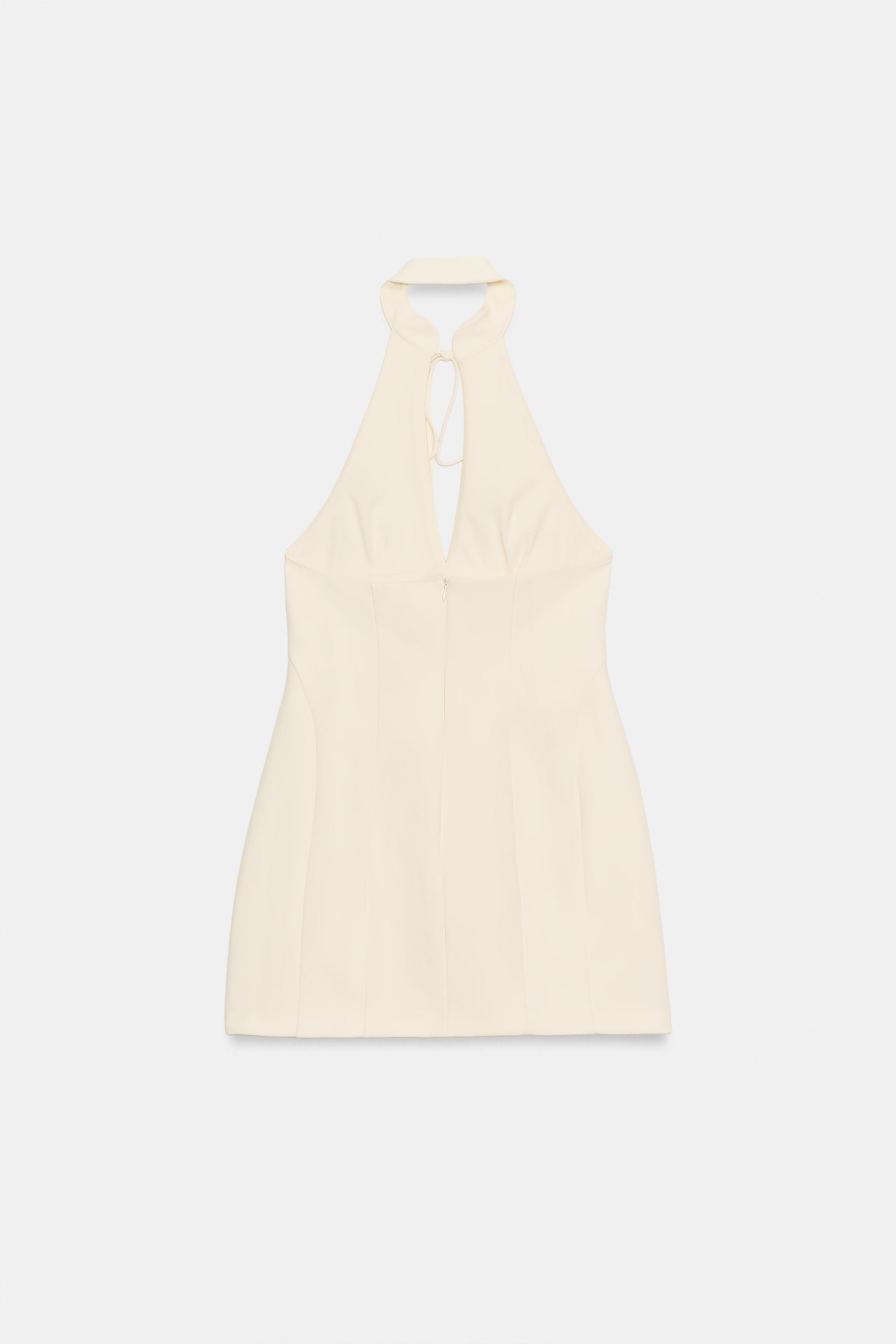 VOLUMINOUS HALTER MINI DRESS