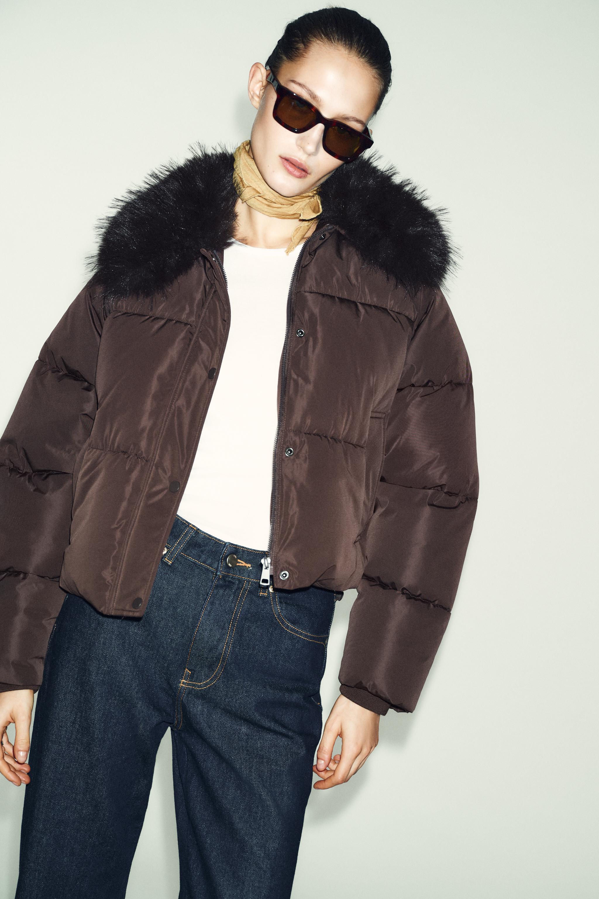 BLOUSON BOMBER MATELASSÉ À REVERS EFFET FOURRURE