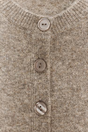 BUTTON CARDIGAN - Metal brown by Zara - Image 6