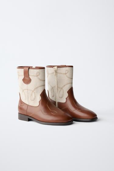 BOTTES COW-BOY - Marron de Zara - Image 1