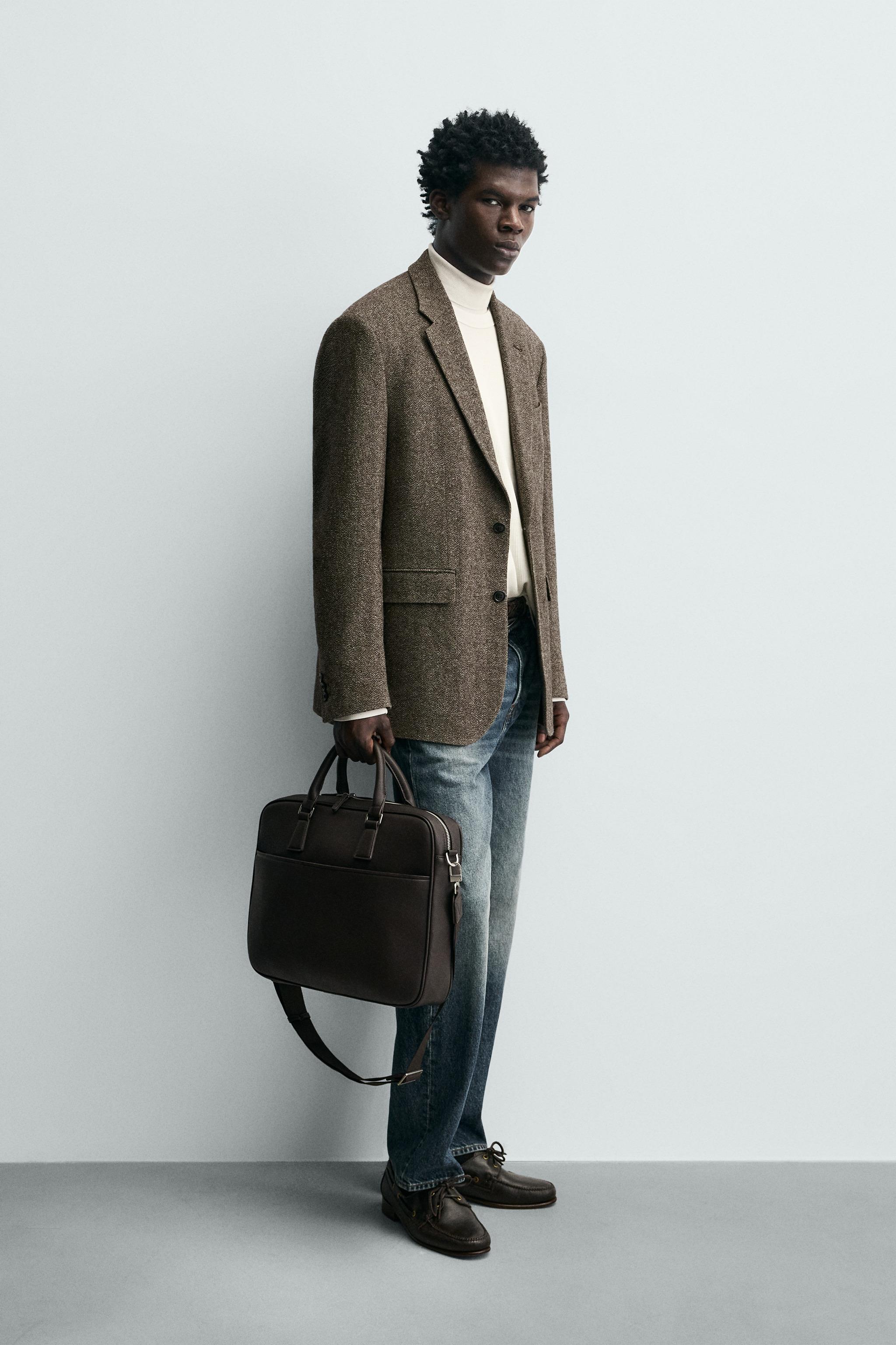 TEXTURED BRIEFCASE - Brown | ZARA United States