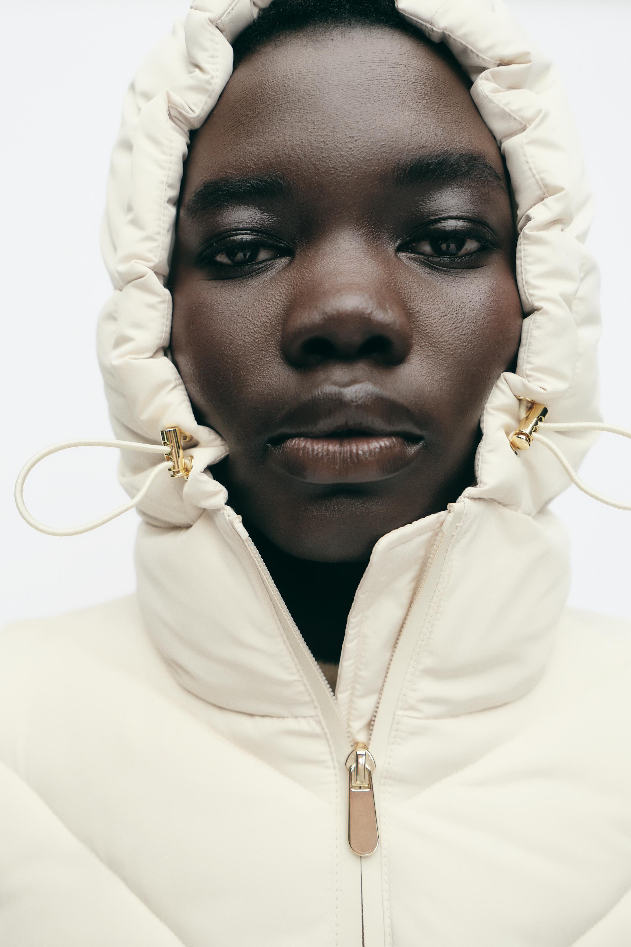 ZARAコントラストパフジャケットS新品未使用 エクリュ