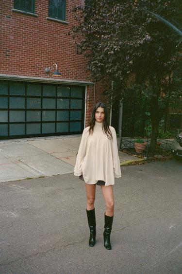 조젯 케이프 탑 - Zara 페일 로즈