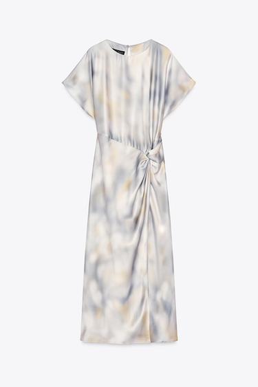 VESTIDO MIDI SATINADO TIE DYE - Multicolor de Zara