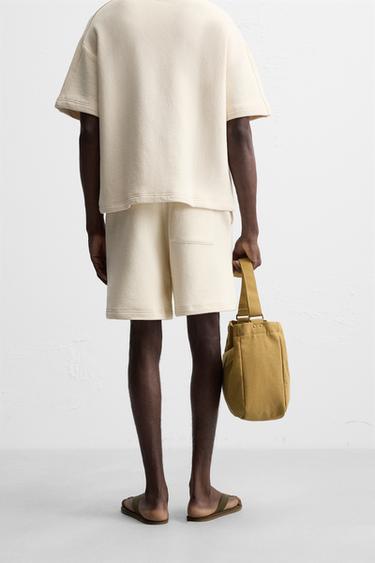 RELAXED FIT JOGGER BERMUDA SHORTS - Beige by Zara - Image 2