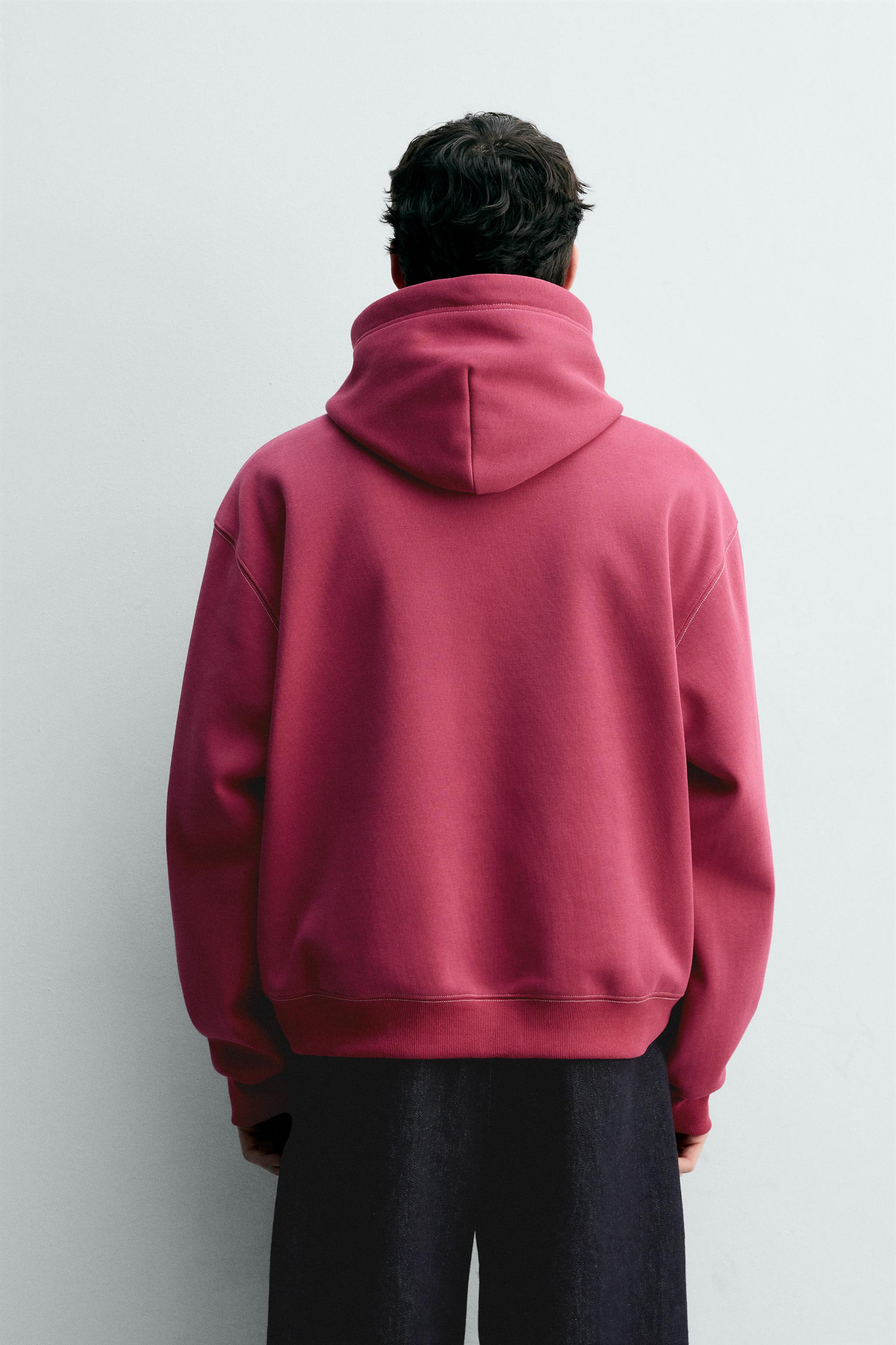 TOPSTITCHED HOODIE SWEATSHIRT