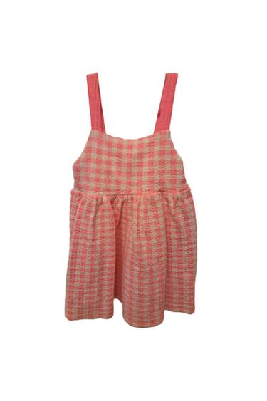 TEXTURED PRINTED BOW DRESS