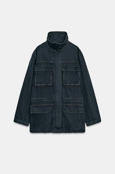 TOPSTITCHED POCKET JACKET - Blue by Zara